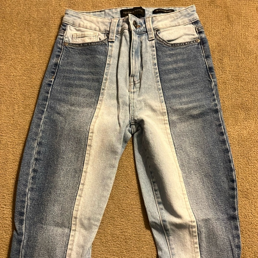 Kendall & Kylie Ultra Babe Skinny Jeans High Rise two tone wash Size 1 /Size 25